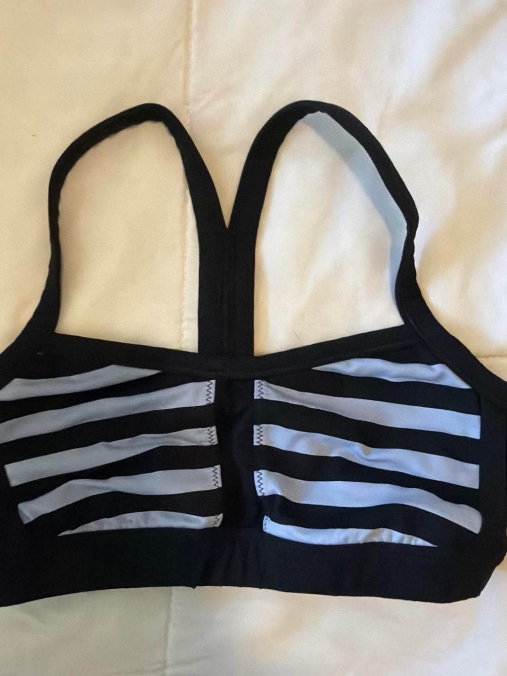 Rare Lululemon Black & Light Blue Striped Women's Sports Bra
